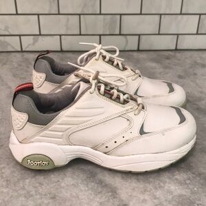 FootJoy Golf Shoes Womens 6.5 White Gray Leather Green Joys 48393 Spikes Sports